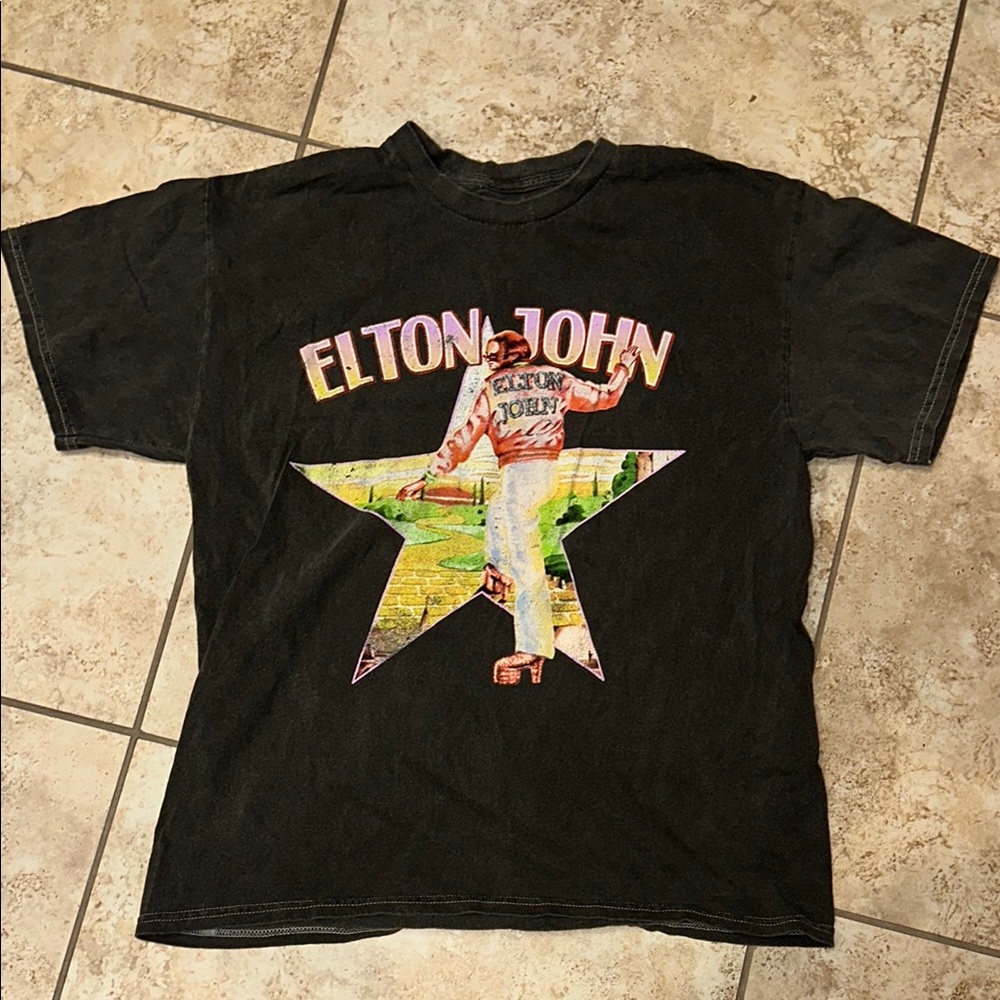 Vintage Black Elton John 2023 Concert T-Shirt